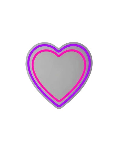 Luce LED neon decorativa a forma di cuore - specchio, 33 x 2 x 32 cm