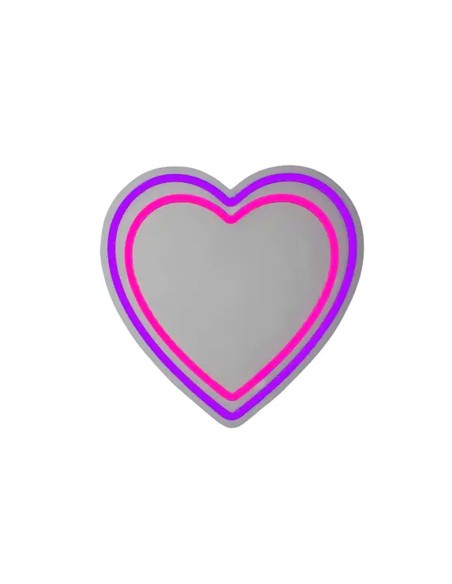 Luce LED neon decorativa a forma di cuore - specchio, 33 x 2 x 32 cm