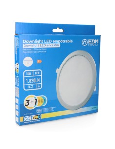 Downlight LED empotrable redondo 18 W 3CCT 1820 lm marco aluminio 2
