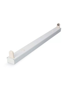 Réglette T8 en aluminium pour tube LED de 60 cm, blanche