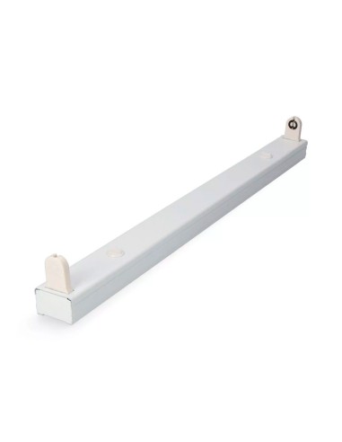 Réglette T8 en aluminium pour tube LED de 60 cm, blanche
