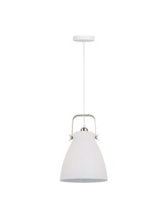 Lampe de plafond suspendue E27 blanche et nickel 270 x 1200 mm