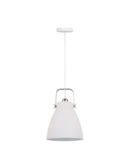 Lampada a soffitto pendente E27 bianca e nickel 270 x 1200 mm