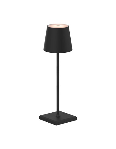 Lampe de table LED réglable, 260 lm, 3,3 W, rechargeable USB, noire