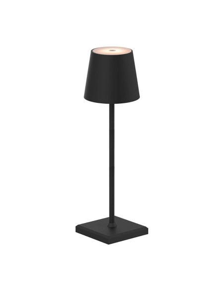 Lampe de table LED réglable, 260 lm, 3,3 W, rechargeable USB, noire