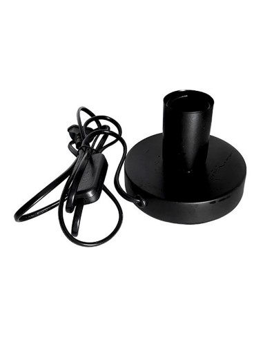 Base da tavolo E27 con cavo e interruttore nera, ø120 x 85mm