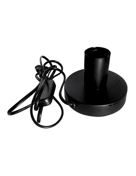 Base da tavolo E27 con cavo e interruttore nera, ø120 x 85mm