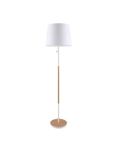 Luminária de pé E27 de madeira branca 400mm x 1570mm