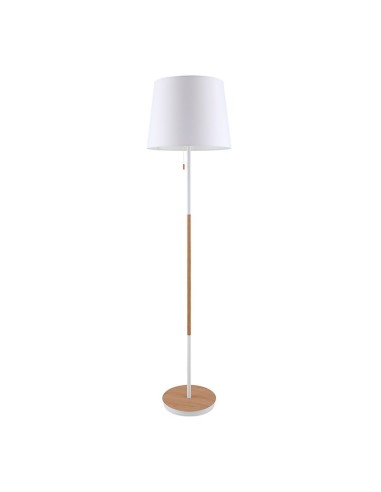 Lampada da terra E27 in legno bianco 400mm x 1570mm