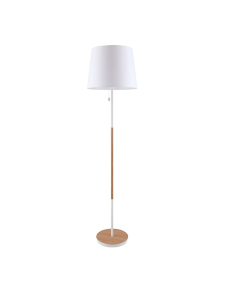 Lampada da terra E27 in legno bianco 400mm x 1570mm