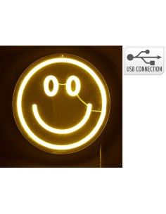 Lumière LED néon décorative visage - miroir, 20 x 20 cm