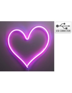Luce LED neon decorativa a forma di cuore, 32 x 34 cm
