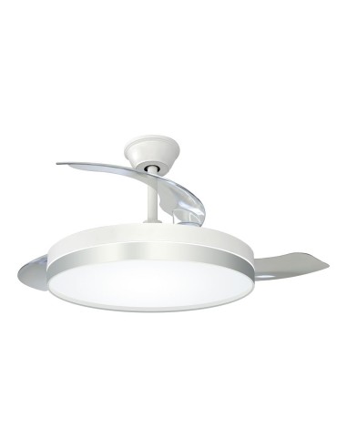 Ventilador de teto 3cct com 6 velocidades e design prateado