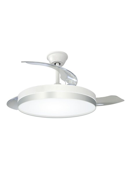 Ventilador de teto 3cct com 6 velocidades e design prateado