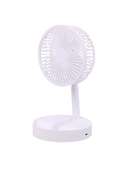 Foldable Rechargeable Desk Fan White, 3 Speeds