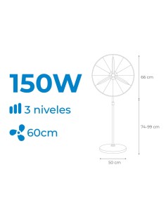 Ventilatore industriale da terra 150 W, nero, ø60 cm 2
