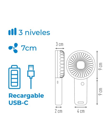 Handventilator mit abnehmbarem Standfuß und Smartphone-Halter