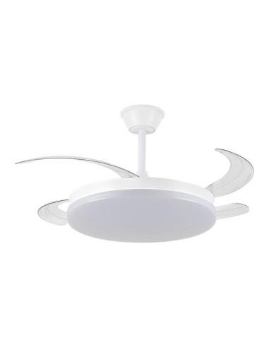 Ventilador de teto LED 3CCT com lâminas retráteis, 72W