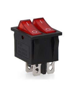 Double Illuminated Embedded Switch On/Off 15A 4 Pins