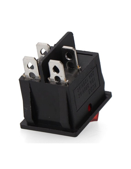 Interrupteur double lumineux encastré on/off 15A 4 broches