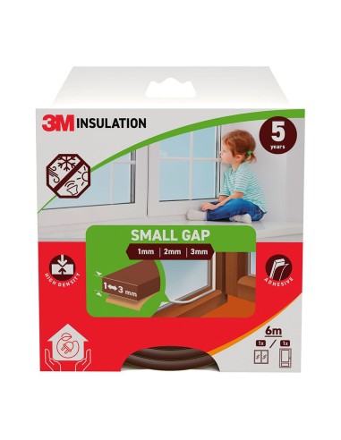 Bourrelet d'isolation classique pour petits espaces de 1 - 3 mm, marron, 6 m