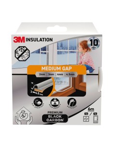 Guarnizione di isolamento premium per fessure medie di 2 - 4,5 mm, bianca, 6 m