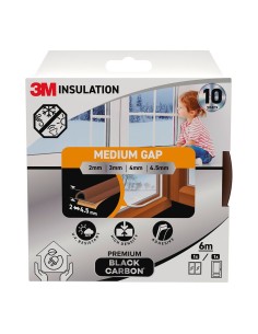 Premium insulation seal for medium gaps of 2 - 4.5 mm, brown, 6 m