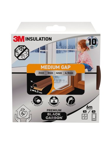 Premium insulation seal for medium gaps of 2 - 4.5 mm, brown, 6 m