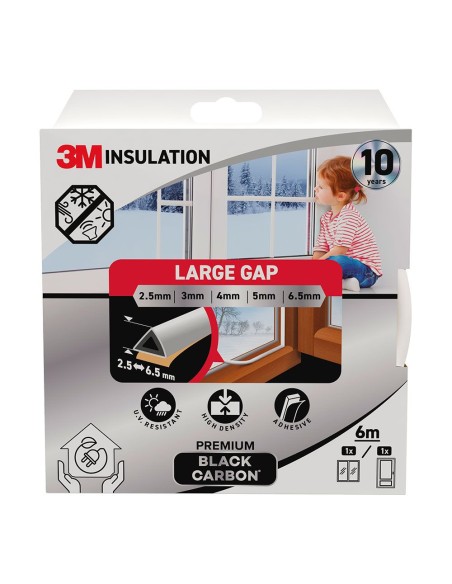 Premium Isolierdichtung für große Spalten von 2,5 - 6,5 mm, weiß, 6 m