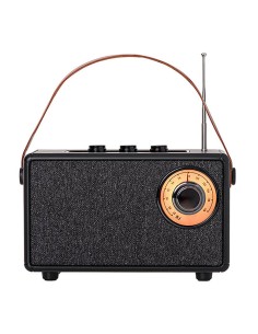 Radio FM recargable Bluetooth negra 16 x 7 x 10.5 cm 2