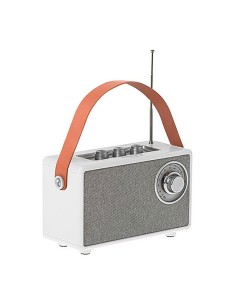 Radio FM rechargeable Bluetooth 5W blanche 16x7x10.5 cm