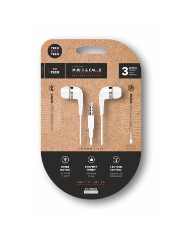 Eartech Kopfhörer mit 2m Mini-Jack Anschluss in Weiß
