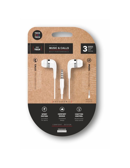 Eartech Kopfhörer mit 2m Mini-Jack Anschluss in Weiß
