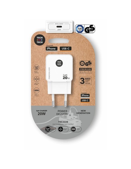 Carregador rápido GAN 20W USB-C branco