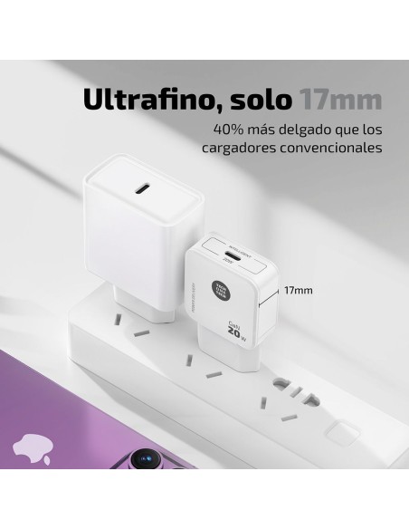 Carregador rápido GAN 20W USB-C branco