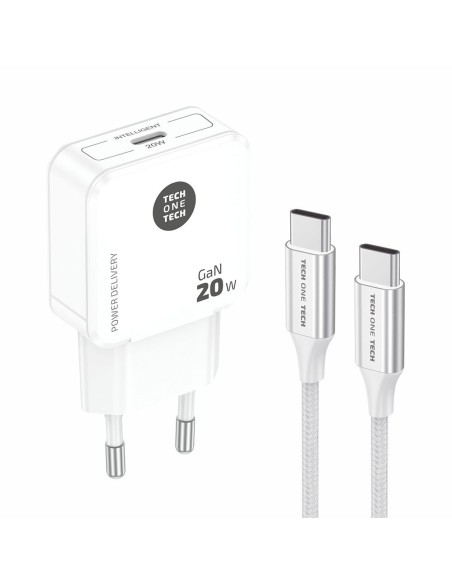 GAN 20W Fast Charger with White USB-C Cable