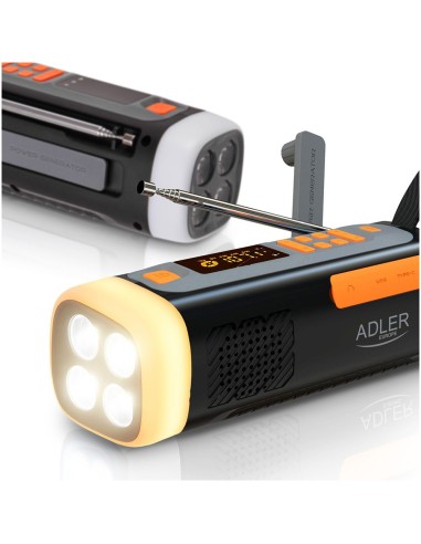 Solar-Notfallradio mit Kurbel und 4W LED-Lampe