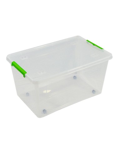Caja transparente multiusos con ruedas 44 l - 58,5 x 39 x 30 cm