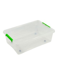 Transparent multi-purpose box with wheels 29 l - 58.5 x 39 x 17 cm
