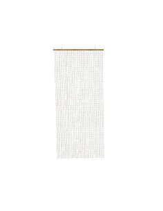 Rideau en plastique pour porte avec barre en bambou 90 x 200 cm