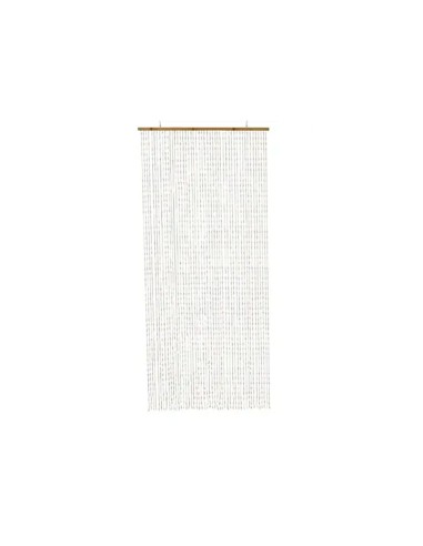 Rideau en plastique pour porte avec barre en bambou 90 x 200 cm