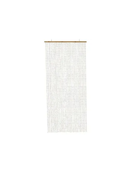 Rideau en plastique pour porte avec barre en bambou 90 x 200 cm