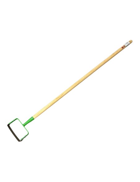 Special garden scraper in green wood 16.5 x 3 x 134 cm
