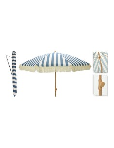 Parasol da giardino in alluminio, righe blu, ø183 x 200 cm