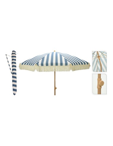 Parasol da giardino in alluminio, righe blu, ø183 x 200 cm