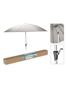 Parasol cinza de 280 cm com estrutura resistente