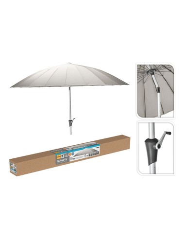 Parasol grigio da 280 cm con struttura resistente