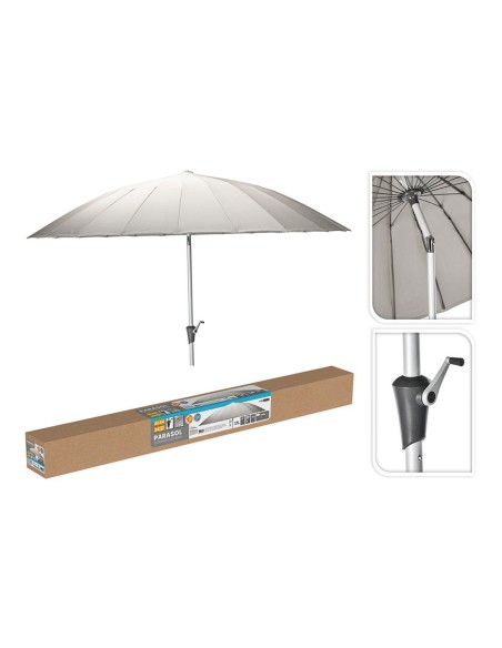 Parasol grigio da 280 cm con struttura resistente