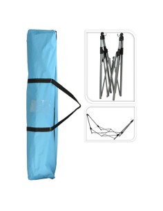 Hamaca plegable azul con soporte 240 x 80 x 75 cm 2
