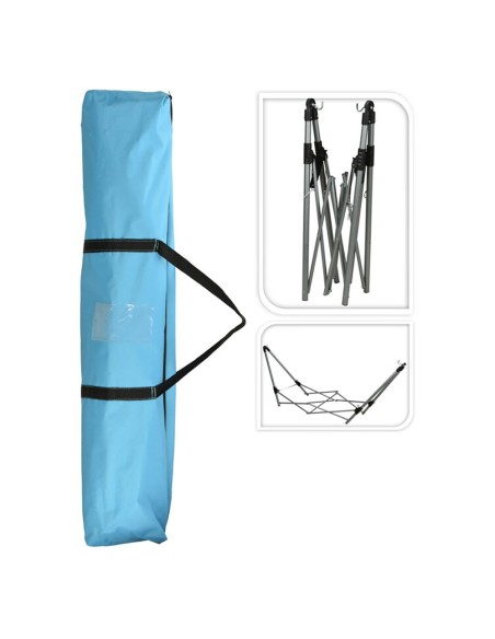 Amaca pieghevole blu con supporto 240 x 80 x 75 cm